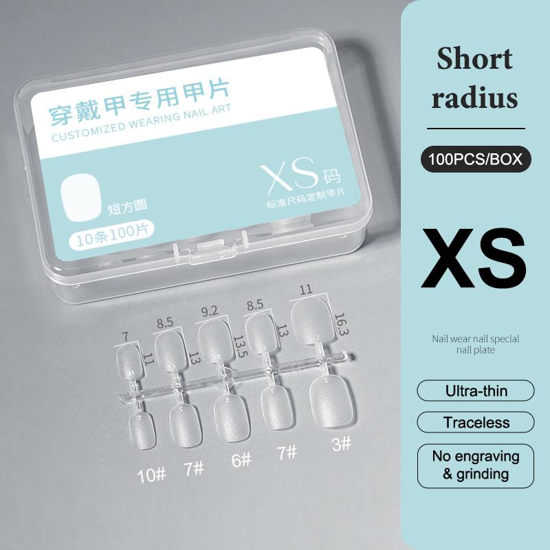 100Pcs/Box Xs/S/M Fake Nails No Polishing No Trace Press On Nails Clear Artificial Thin Nail Tips For Nail Extension Home Diy