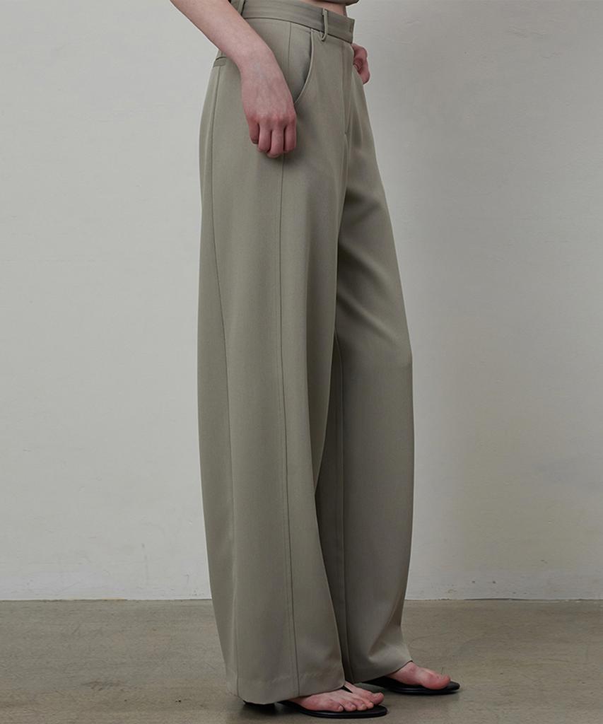 Kwinseulaebis Formal Stretch Wide-Leg Curved Slacks