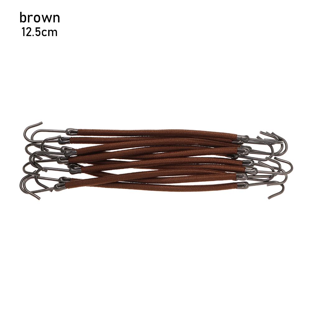 10 PCS Ponytail Holder Women's Elastic Hair Bands Hook With Gum Thick Curly Hair Fashion Black Apricot Brown Styling Tools