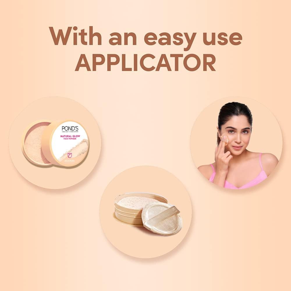 Pond's Natural Glow BB Face Powder For Normal Skin, Pink Matte Finish, Oil Control, Covers Spots, 30g Compact