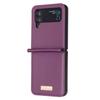 BINFEN COLOR Dla Samsunga Galaxy Z Flip4 5G Skóra PU+Twarda Poliwęglanowa Skorupa Smukłe Ochronne Etui na Telefon
