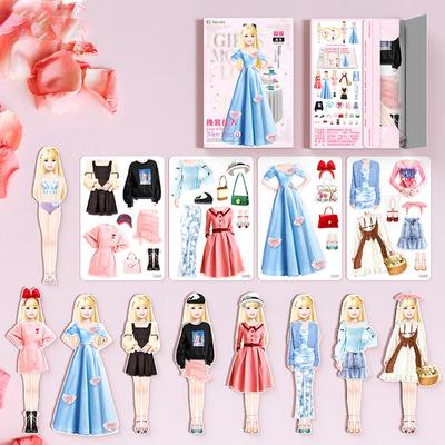 Magnetic Dress Up Dolls Puzzle Toy Safe Harmless Princess Doll For Girls Princess Dress Up Paper Doll Pretend Play Set Kids Gift