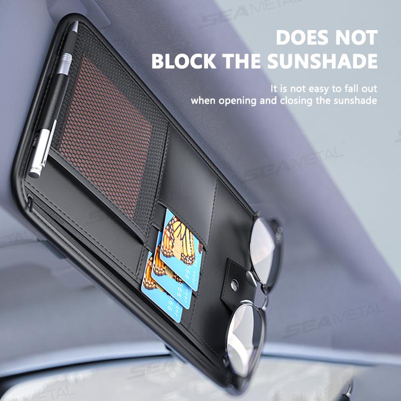 Car Visor Storage Bag, Multifunctional Car Glasses Holder, Car Driver's License Bag Card Ticket Storage Bag