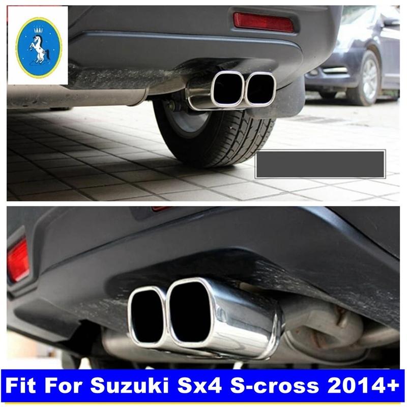 Внешняя розетка для автомобиля Кромка выхлопной трубы автомобиля Глушитель Заглушка Аксессуары для отделки Подходит для Suzuki Sx4 S-cross 2014 -