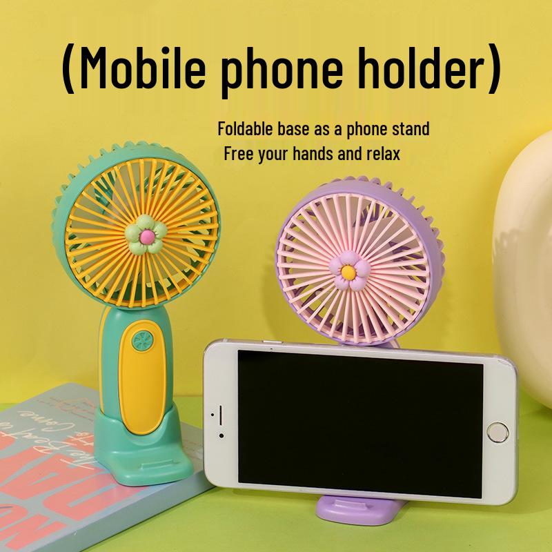 

Cute Handheld USB Rechargeable Portable Fan for Students and Dorms 1 Speed, 250mAh