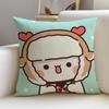 Playful YYier BubuS Cushion Cover Breathable and skinfriendly linen pillowcase square removable and washable cushion