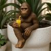 Drinking Sasquatch Figurine Wine Cocktail Savage Statue Resin Wild Man