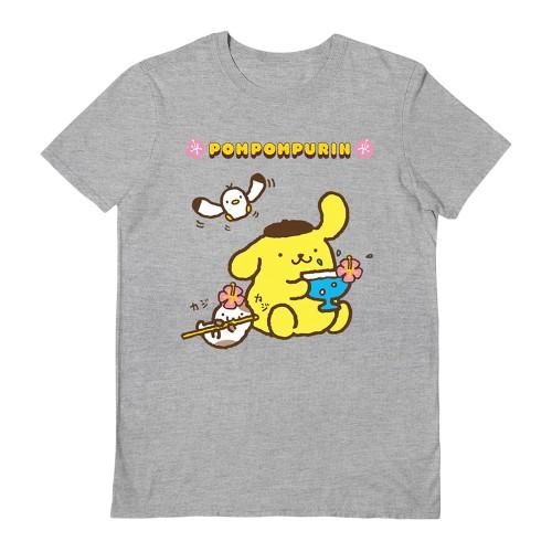 Sanrio Unisex Adult Pompompurin Drinks T-Shirt