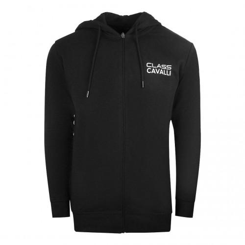 Cavalli Class Mens Reversed Logo Full Zip Hoodie