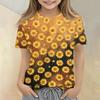Girls Floral Print Crew Neck Short Sleeve Casual Loose Fit T Shirt Comfortable Lightweight Breathable Fabric Summer Wear