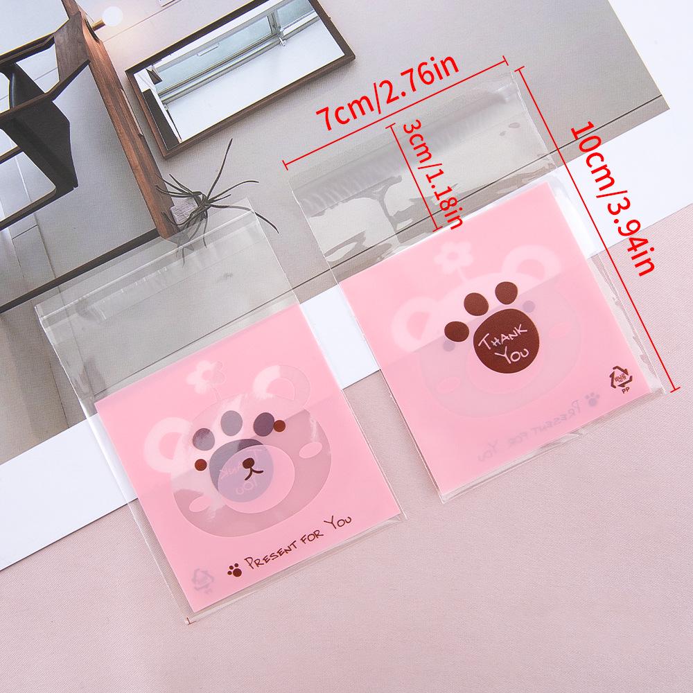 Cartoon Style Self-Adhesive Bags for Baking, Cookies, and Jewelry Storage