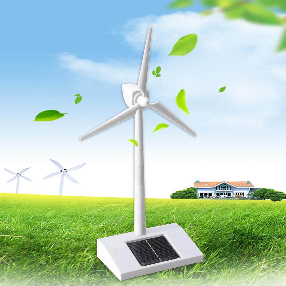 Cheap Solar Powered 3D Windmill Assembled Model Education Fun Kids Toy