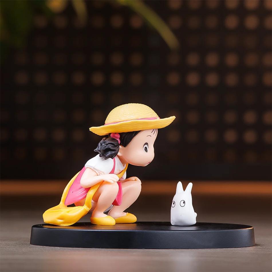 Anime Serie Hayao Miyazaki Totoro Statuetta Mini Statua Giocattoli Carini Ornamenti per la Stanza Figure in PVC Giocattolo Regali per Bambini Collezionabili