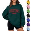 Damen Weihnachtsdruck Kapuzenpullover Lässiger Pullover für Feiertage Winterbekleidung