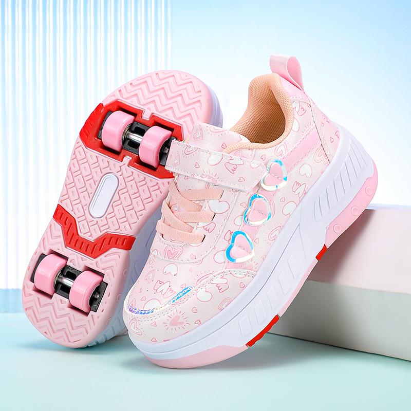 New Children's Fashion Roller Skating Shoes Comfortable Girls' Outdoor Fitness Roller Skating Shoes Size 29-40