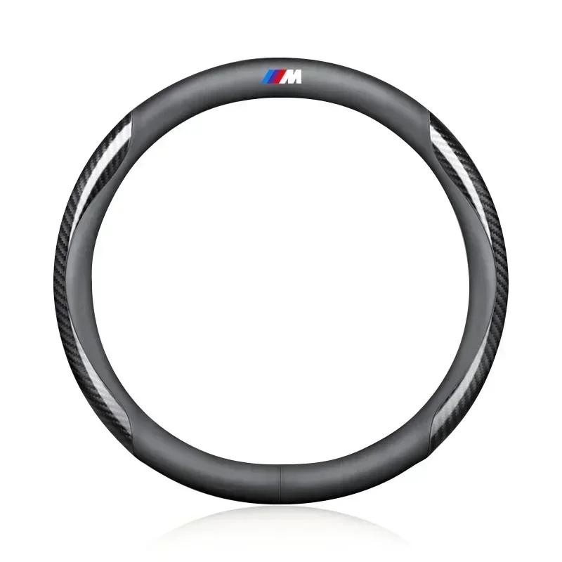 Leder Carbonfaser Auto Lenkradabdeckung Auto Zubehör Für BMW X5 X1 X3 X6 1 3 5 6 7 GT Serie E84 E83 E70 F15 E71 F16 E87 F20