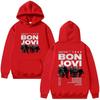 Felpe con cappuccio della band Bon Jovi Abbigliamento grafico Bon Jovi Forever Tour Unisex High Street Manica lunga Pullover Streetwear Felpa con cappuccio