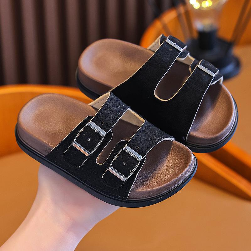 

New Summer Children s Sandals Boys and Girls Non-Slip Soft Sole Bathing Outdoor Parent-Child Kids Boken Sandals 40/41Code(Suitable39/40Fo темно-коричневого