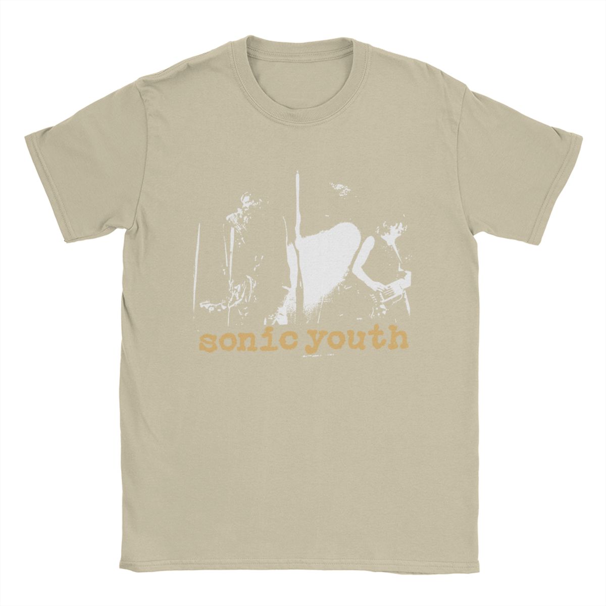 Comfortable season Heren T-shirt Sonic Youth Fun 100% Katoen T-shirt Korte Mouw T-shirt Ronde Hals Tops Zomer L kaki