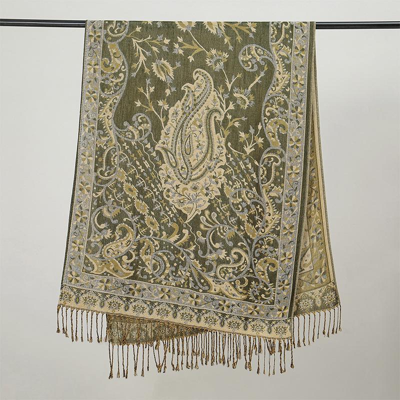 Women's Luxury Autumn Cashmere Printed Jacquard Shawl Scarf