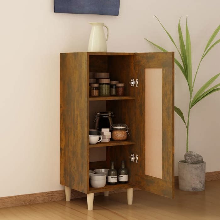 817432 vidaXL Buffet Chêne fumé 34,5x34x90 cm Bois d'ingénierie