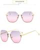 Trendy Frameless Women's Sunglasses - European & American Style, UV Protection, Round Face, Fashionable Driving Glasses