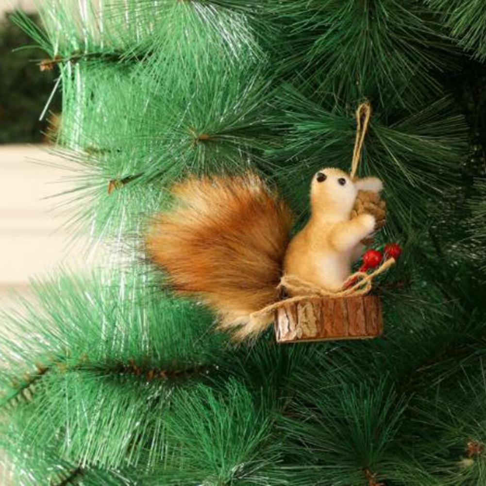 Christmas Tree Decoration Simulation Squirrel Pendant Foam Material for Holiday Table Centerpieces and Wreaths