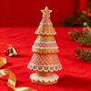 Mini Gingerbread Christmas Tree Ornament Miniature Xmas Tree Resin Statue Figurine Home Office Holiday Party Tabletop Decoration