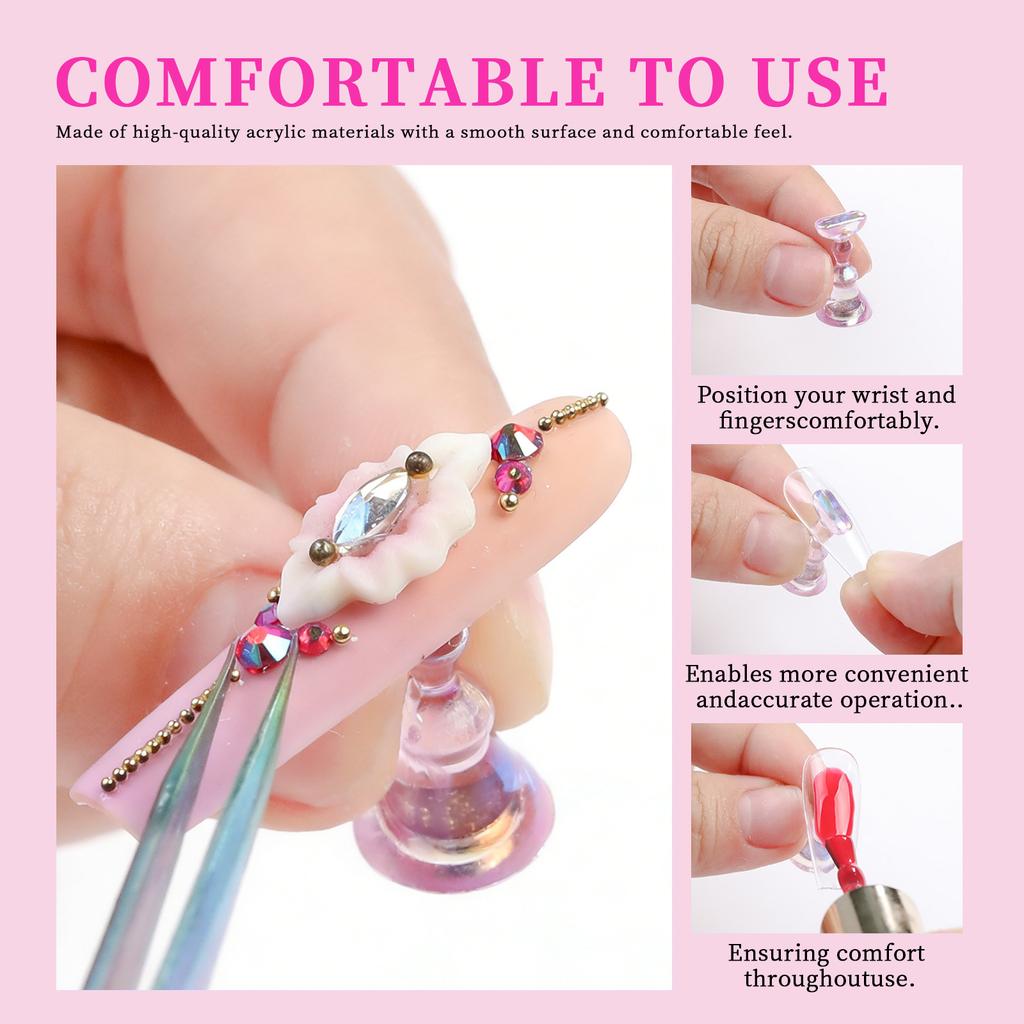 1set Flower Laser Aurora Ice Clear Magnetic Nail Tip Display Stand for Manicure Press-On Nail Training Acrylic Showing Shelves