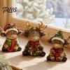Indoor Holiday Scene Decorations 2/3Pcs Christmas Highland Cow Wooden Tabletop Sign, 2D Flat Yak Ornament Figurine with Garland Bow Hat, Festive