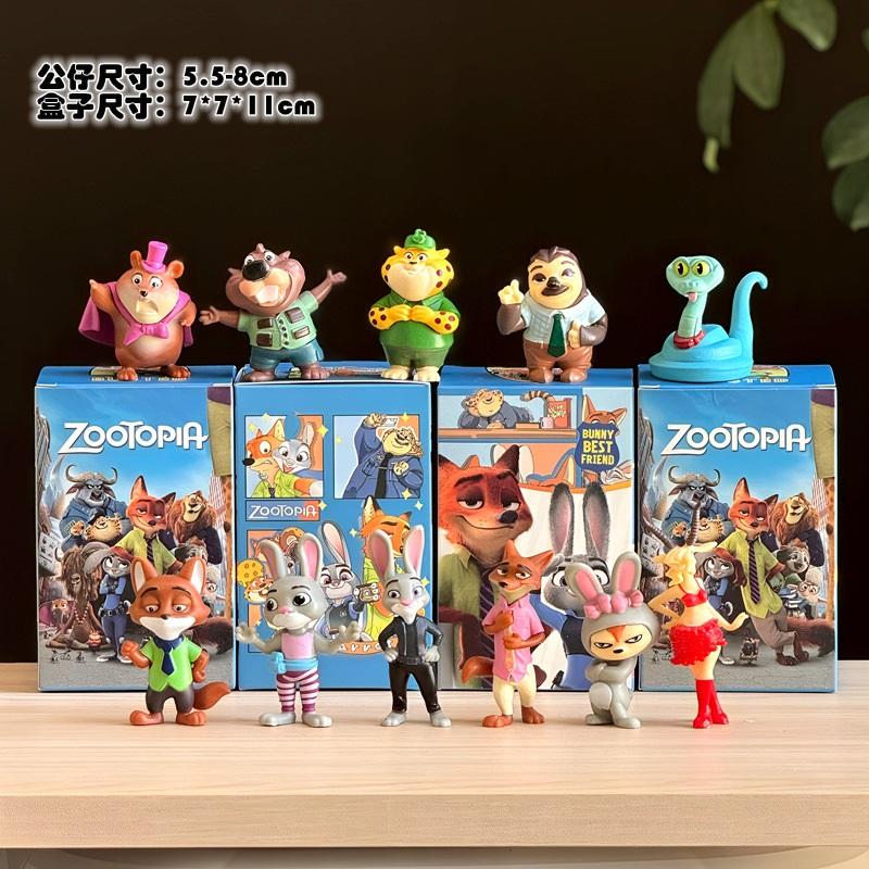 Zootopia Figure Set 4 Styles, Cute Cartoon Animal Characters PVC Collectible Model Toys, Best Gift for Kids Fans