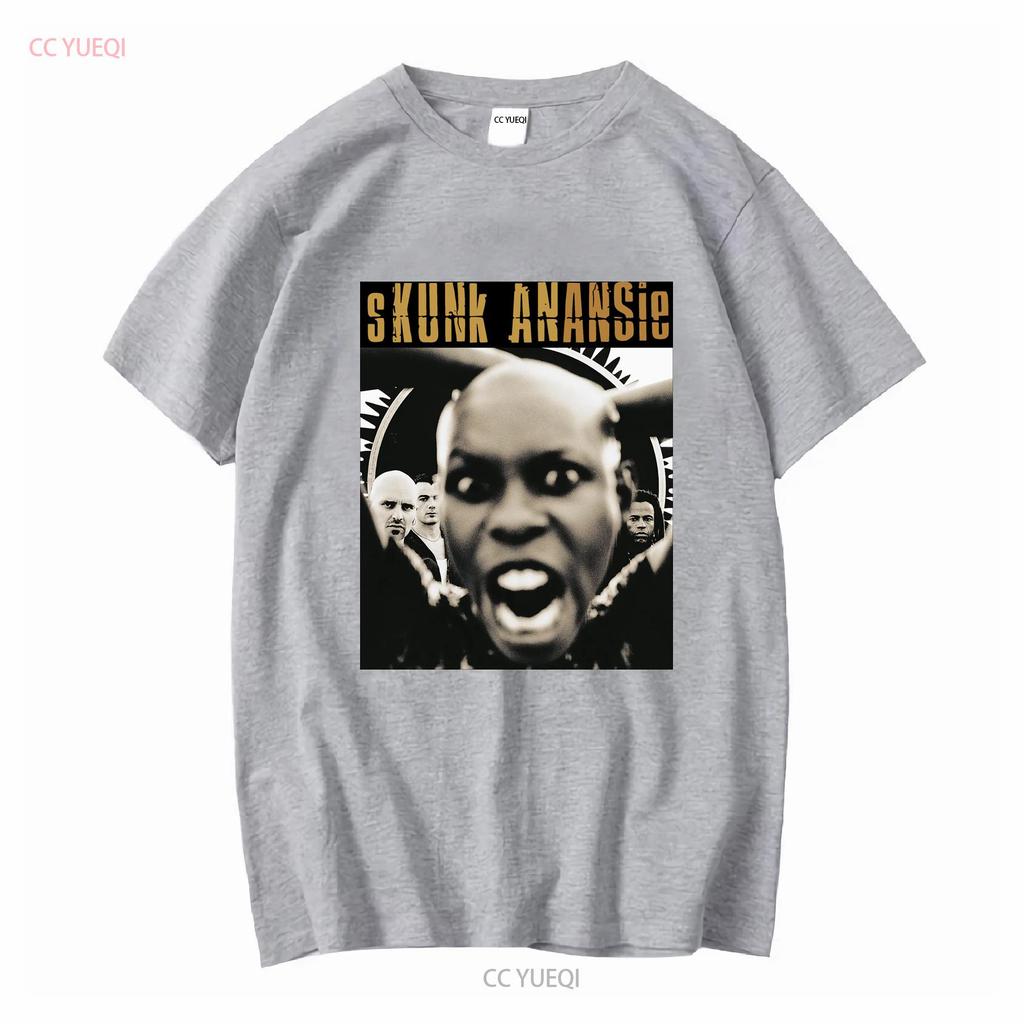 Skunk Anansie T-shirt Essenziale maniche lunghe vintage Lavato uomo Versatile streetwear abbigliamento designer Morbido Leggermente