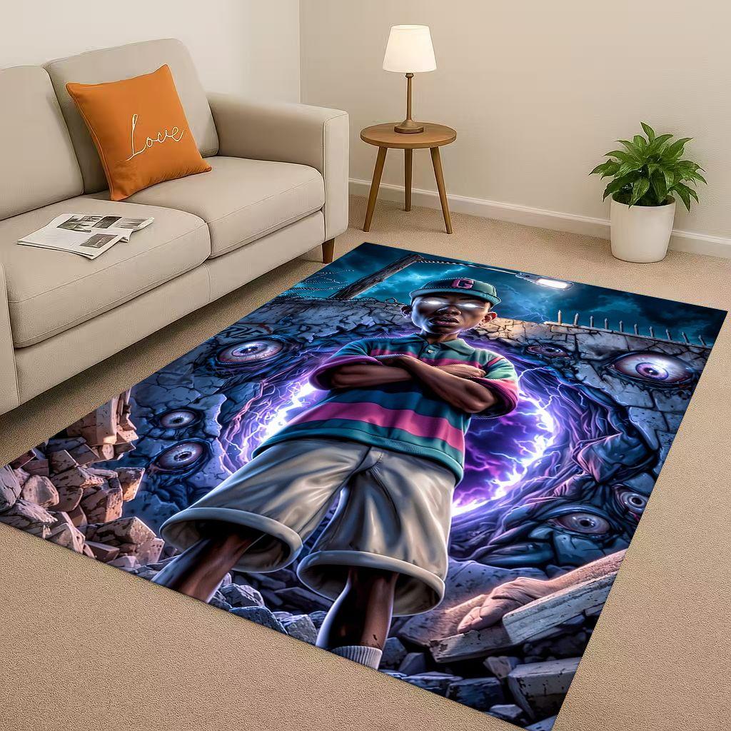 

27 Style Top Hip Hop Rapper Star Cartoon Art Living Room Non-Slip Area Rug Carpet for Bedroom Playroom Sofa,Home Decor Doormat 40x60cm