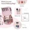 Travel Makeup Bag,Make Up Bag,Makeup Organizer Bag for Cosmetics Makeup Brushes Toiletry Travel Accessories with Dividers,Makeup Case for Women,Pink