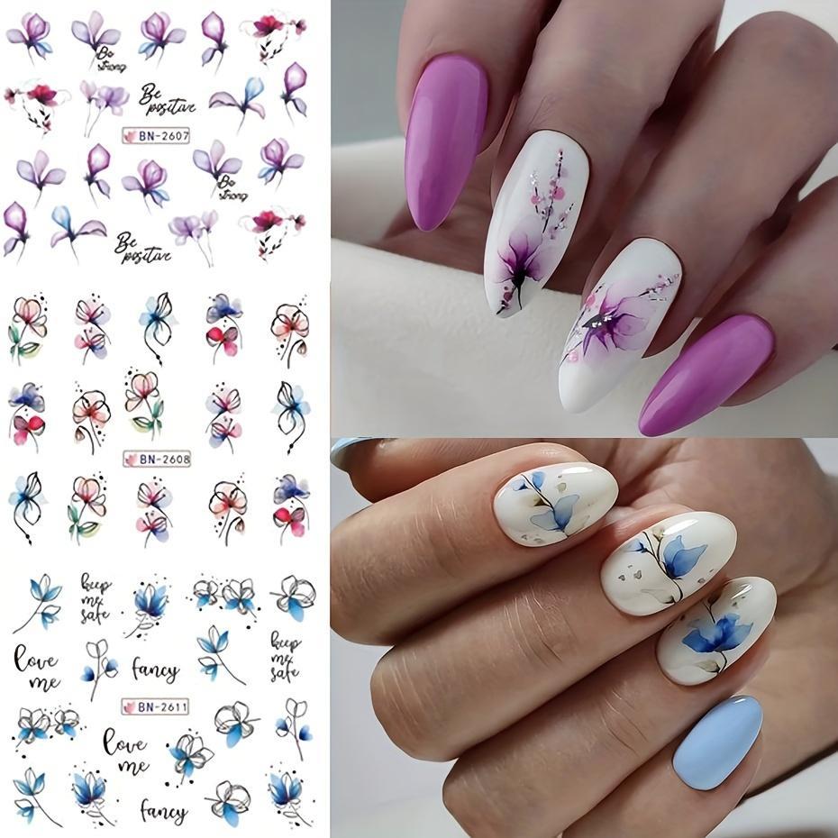 Nail Sticker Flower Water Transfer Nail Decal Wraps Nail Art Tips Manicure Decor