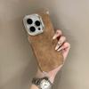 Luxury Business Leather Pattern Protective Phone Case For iPhone 14 16 Pro Max 15 13 12 Plating Lens Simple Solid Color Cover
