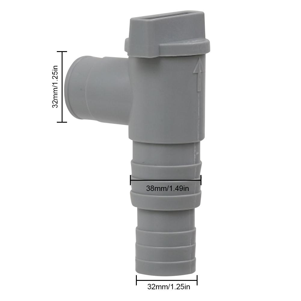 PVC Pool On/Off Plunger Valve  32mm Pool Pump Adapter Leak Proof Sealed Replacement for Outdoor Equipment Parts