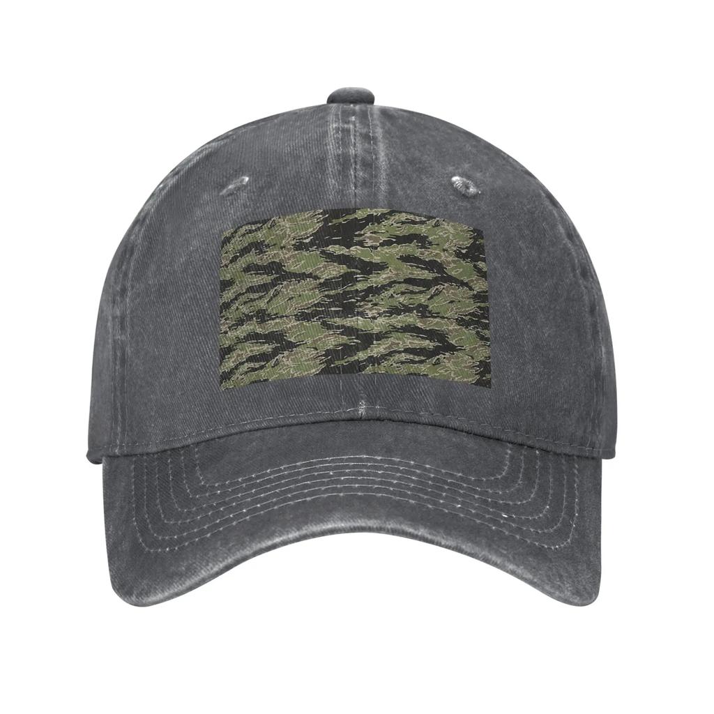 Tiger Stripe Camouflage Military Camo Denim Cap Casual Baseball Caps Adjustable Hat Summer Unisex Baseball Hats