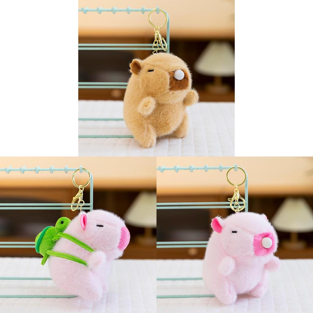 Whimsical Capybara Plush Toy Cute Keychain Animal Accessory Soft Stuffed Doll For Kids