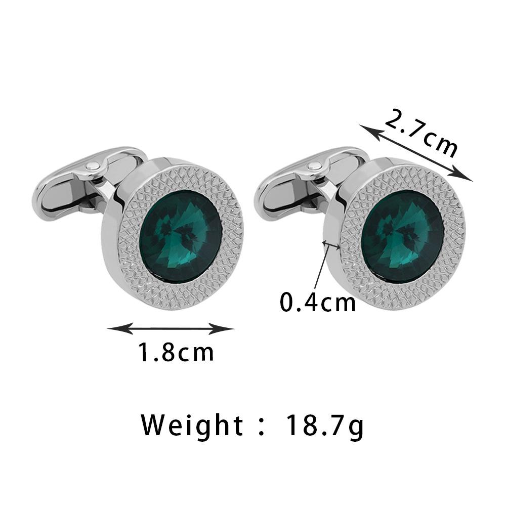 Luxury Business Style Cufflinks Personalized Round Cubic Zircon Formal Shirt Cuff Button  for Mens Wedding Accessories Zircon