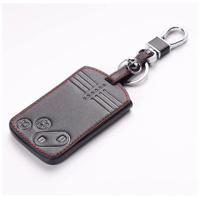 BKY 4 Button Leather Smart Key Case for Mazda RX8 CX7 CX9 Atenza MPV Premacy Verisa Biante Keychain (Black)