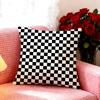 Stylish Black White Checkerboard Cushion Cover Premium Soft Pillowcase SkinFriendly  MultiPurpose for Home Office Travel