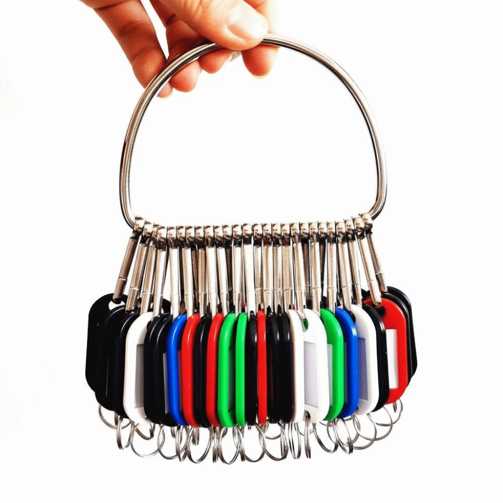 16/26/36 Pieces Plastic Key Ring With Number Plates Key Chains Key Tags  Key Classification