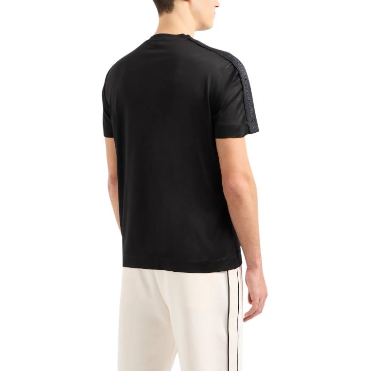 Emporio Armani Letter Logo Band Crew Neck Short Sleeve T-Shirt Men Tops Black 3D1TD3-1JUVZ-0999