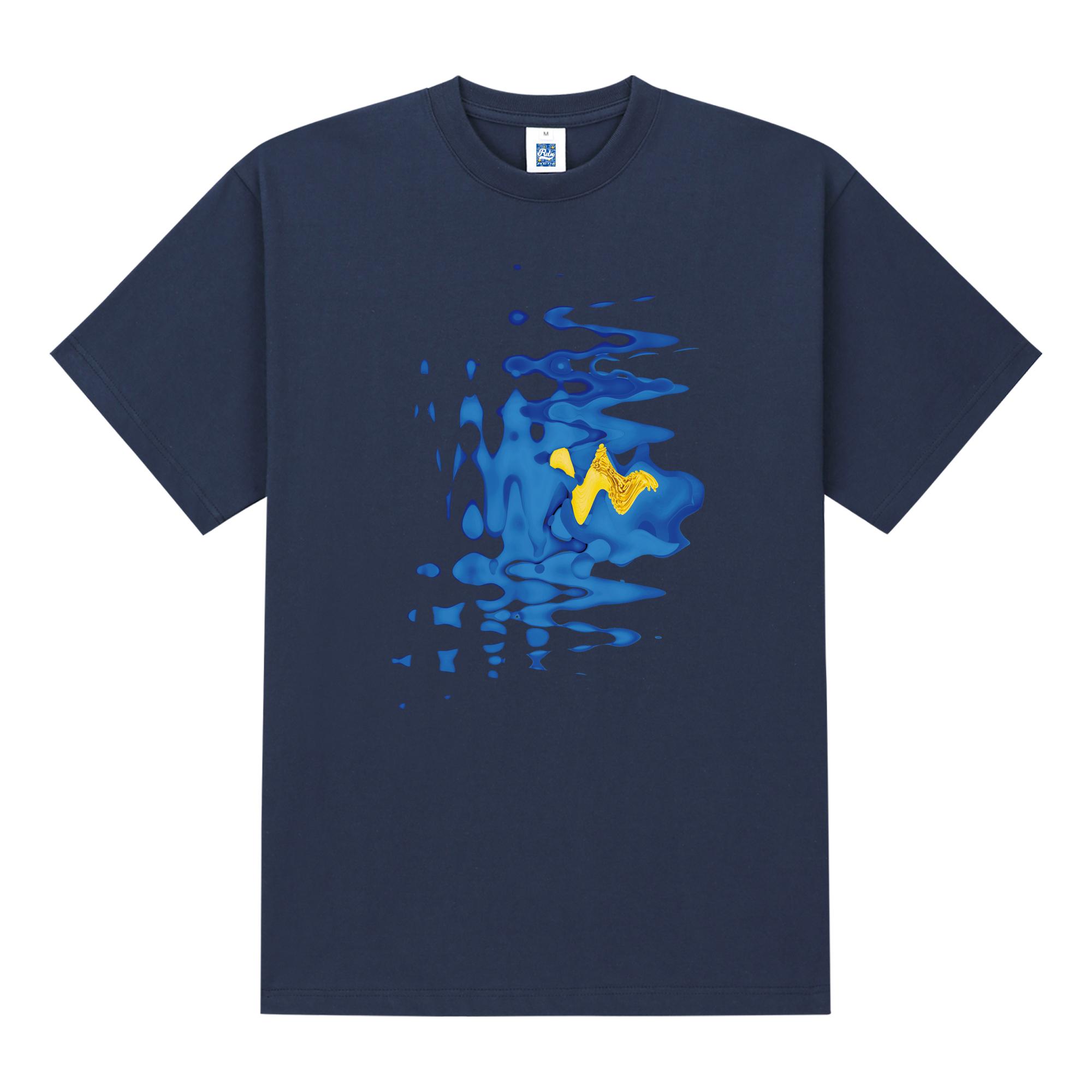 Radineo Wave Flower Short Sleeve T-Shirt Navy L