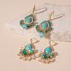 Simulation Pearl Turquoise Drop Earrings for Women Bohemian Ear Studs Party Accessory