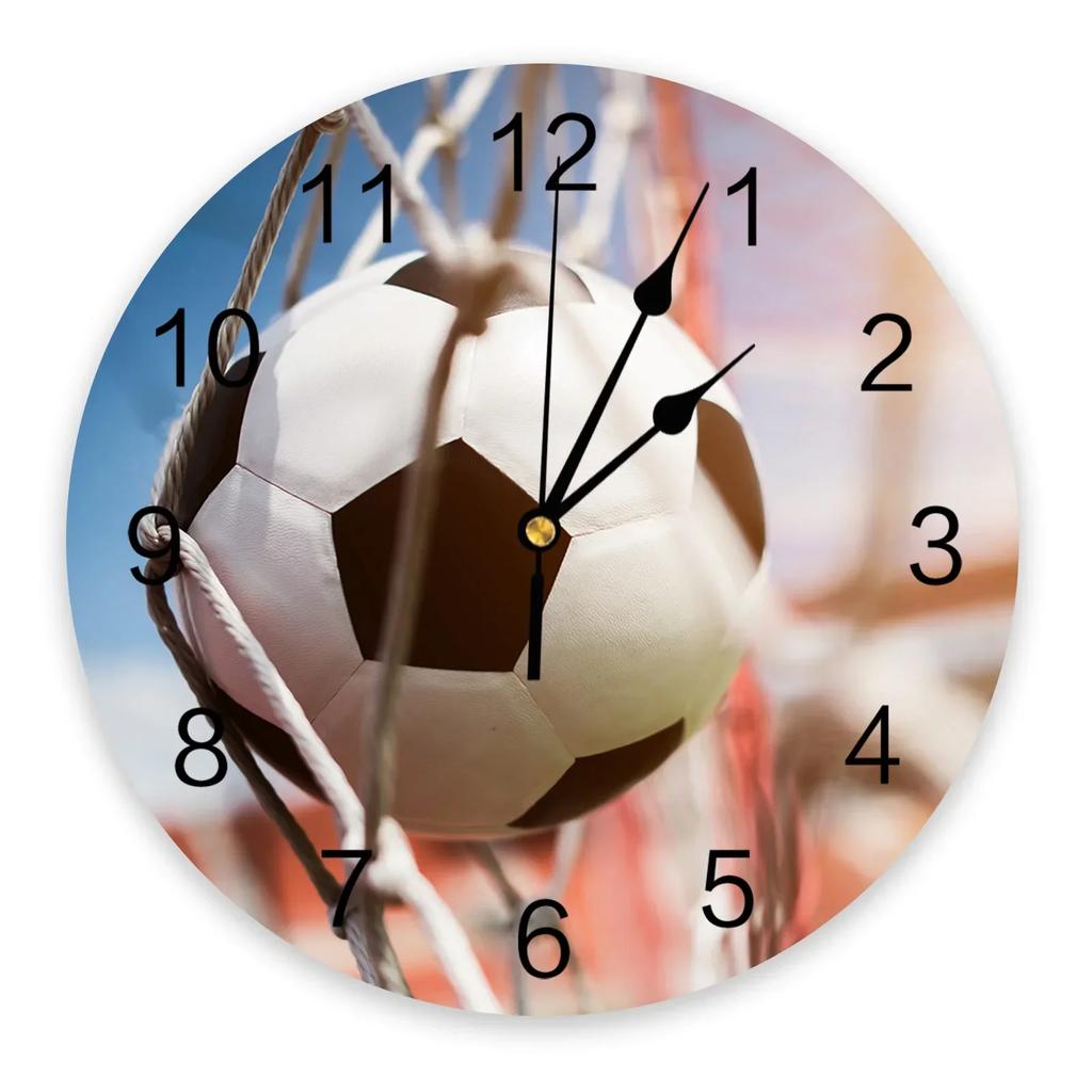 Sky Grass Football Clock Living Room Home Decor Large Round Wall Clock Mute Quartz Table Clock Bedroom Decoration Wall WatG6A9Q7