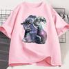 Tre T-shirt Grafiche Retrò con Piccioni T-shirt Piccione Luna Maglietta Uccello Oversize Unisex Donna Cotone Stampato Manica Corta Abbigliamento Top