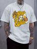 Graphic Print Short Sleeve T-shirt - "Rays Riches" Design