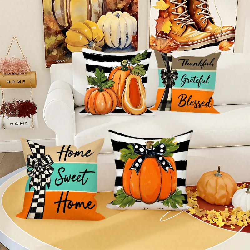 Thanksgiving Holiday Pumpkin Series Pillow Digital Printing Festive Atmosphere Decoration Living Room Home Pillow Cushion Cover
